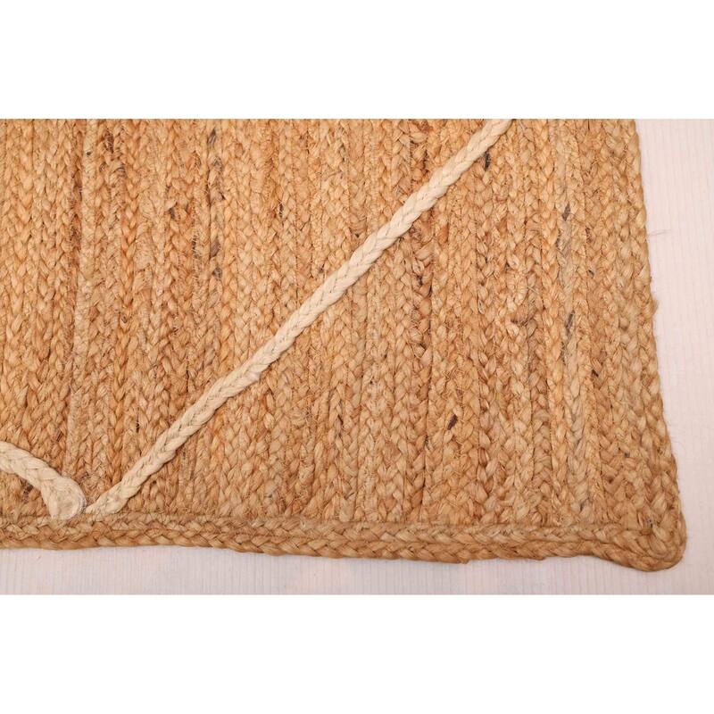 ECARPETGALLERY Braided Weave Palas Denizli Tan Jute Rug - 5'2 x 7'6