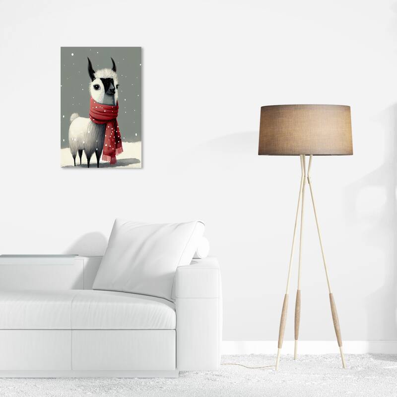 Wynwood Studio Canvas Animals Alpaquita Red and Modern & Contemporary Wall Art Canvas Print - Red, Gray - 24 x 16