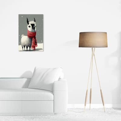 Wynwood Studio Canvas Animals Alpaquita Red and Modern & Contemporary Wall Art Canvas Print - Red, Gray