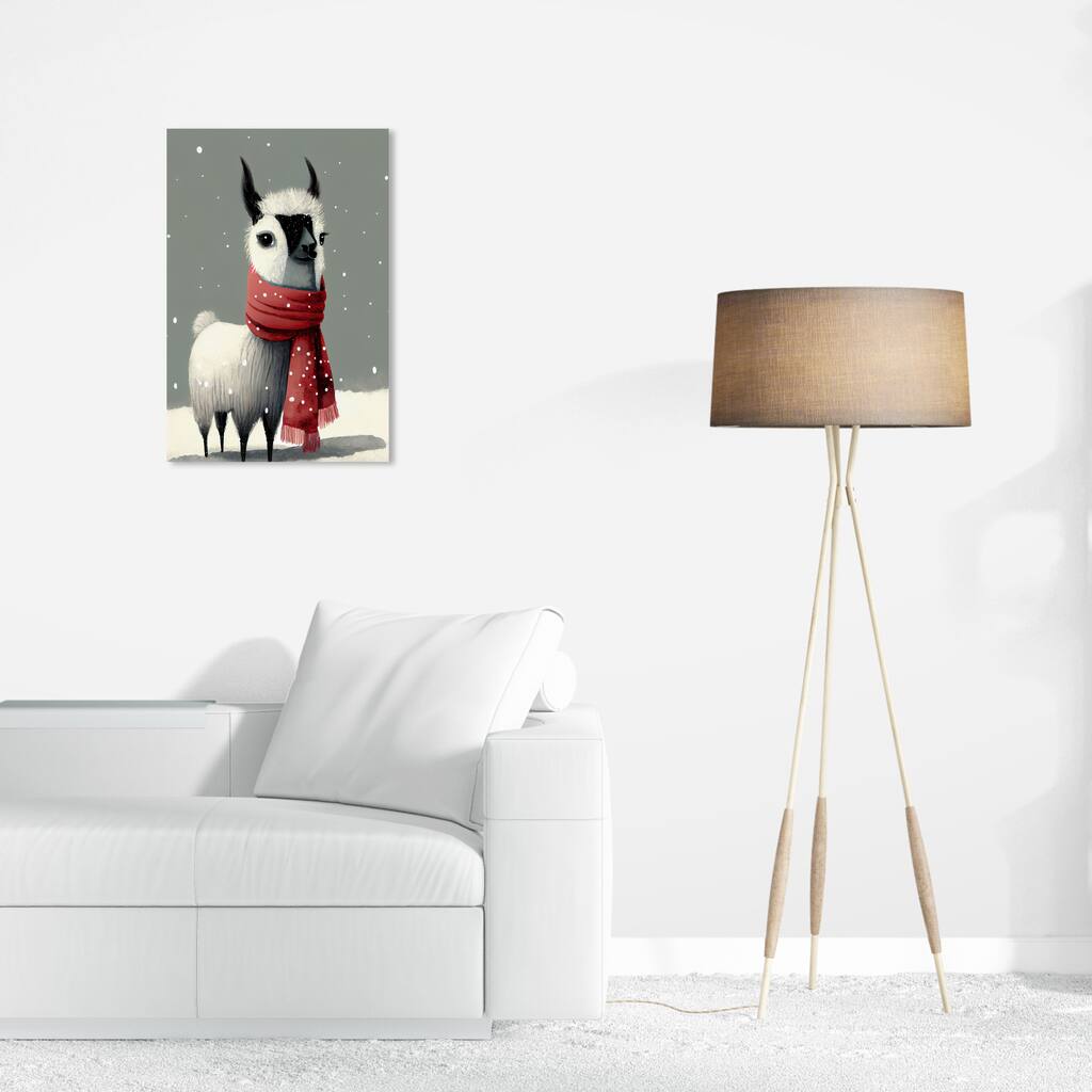 Wynwood Studio Canvas Animals Alpaquita Red and Modern & Contemporary Wall Art Canvas Print - Red, Gray