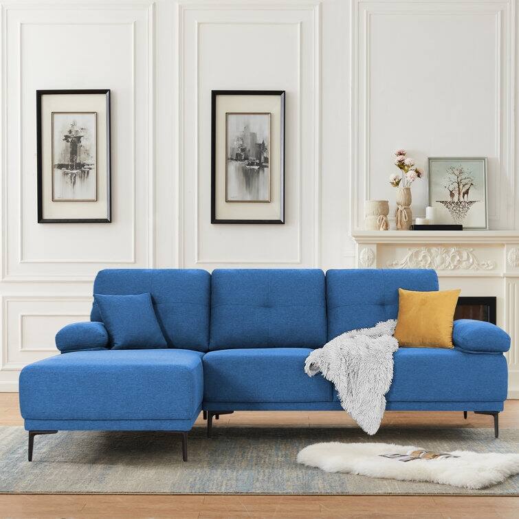 DENOSEN Modern L-shape Fabric Sectional Sofa and Chaise