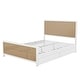 preview thumbnail 7 of 10, Contemporary Lodge Style Queen Size Platform Bed,Solid Metal Bed with Storage Drawers,Unique Headboard and Footboard