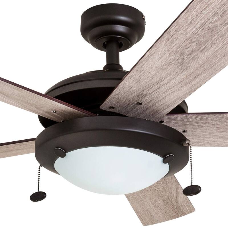 52" Prominence Home Bolivar Farmhouse Ceiling Fan with Light and Pull Chains - 52-inch