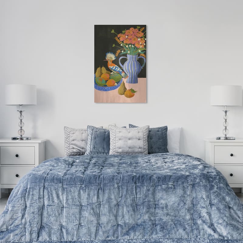 Wynwood Studio Canvas Floral and Botanical Exotic Still Life Blue and Rustic Wall Art Canvas Print - 24 x 36