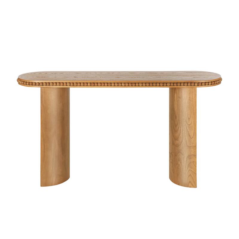 Vintage Beaded Console Table with Reversible Curved Legs by Christopher Knight Home