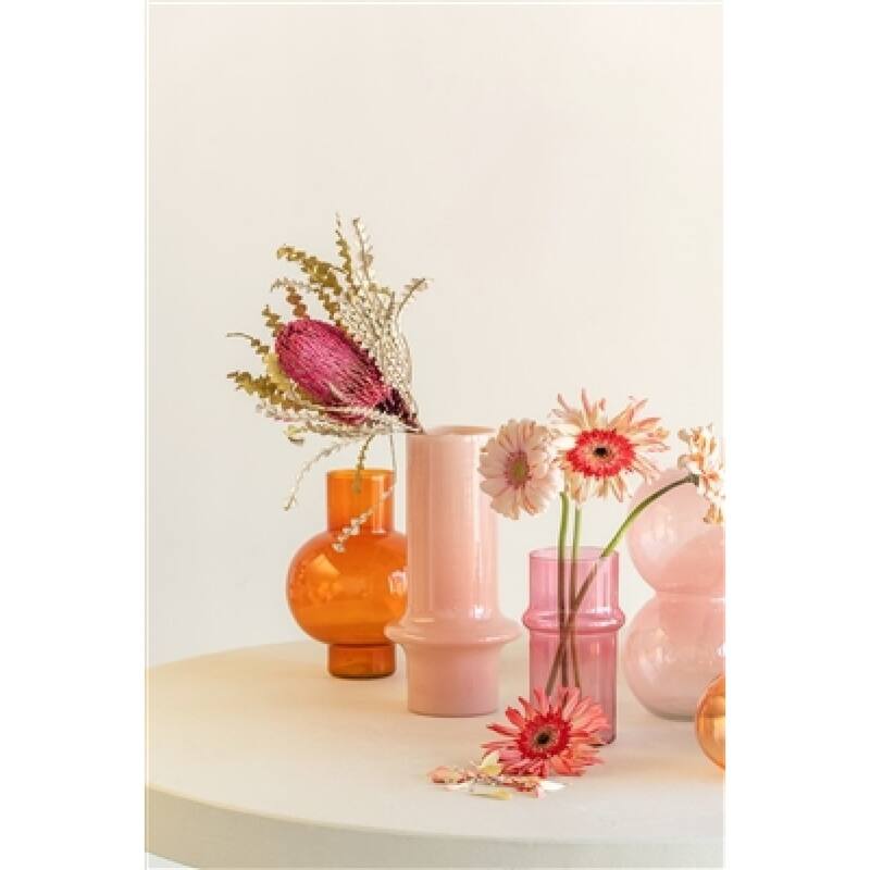 Opaque Decorative Glass Vase- 12.25" - Light Orange