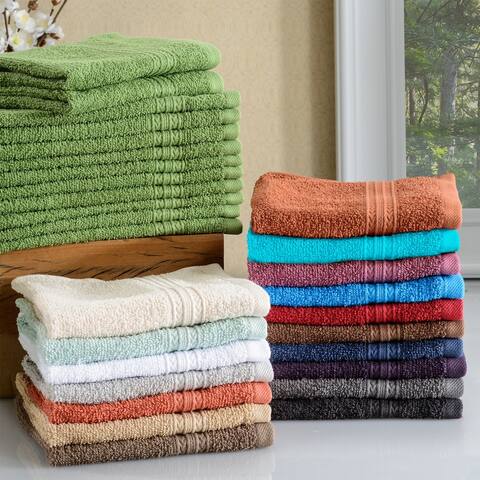 Miranda Haus Eco Friendly Cotton Soft and Absorbent Face Towel (Set of 12)