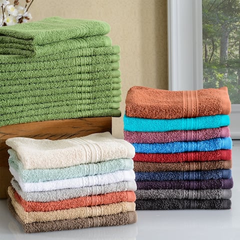 Miranda Haus Eco-Friendly Ring Spun Cotton 12-Piece Towel Set