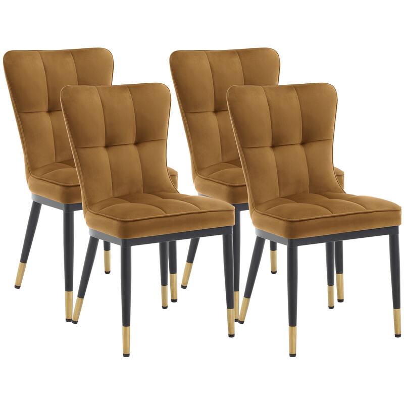 Modern Velvet Upholstered Dining Chairs, Set of 2/4 - 35.8"H x 18.9"W x 23.2"D