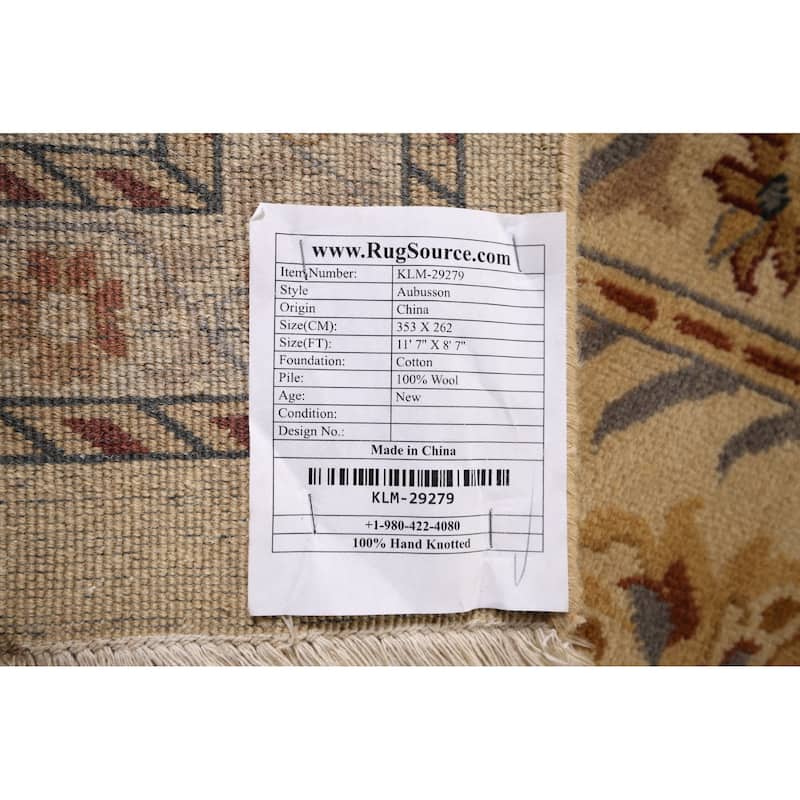 Floral Aubusson Chinese Area Rug Handmade Wool Carpet - 8'7" x 11'7"