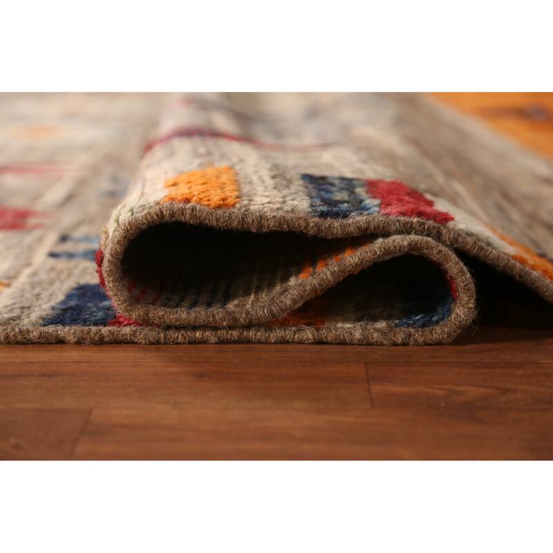 Geometric Moroccan Oriental Area Rug Handmade Wool Carpet - 7'0" x 9'8"