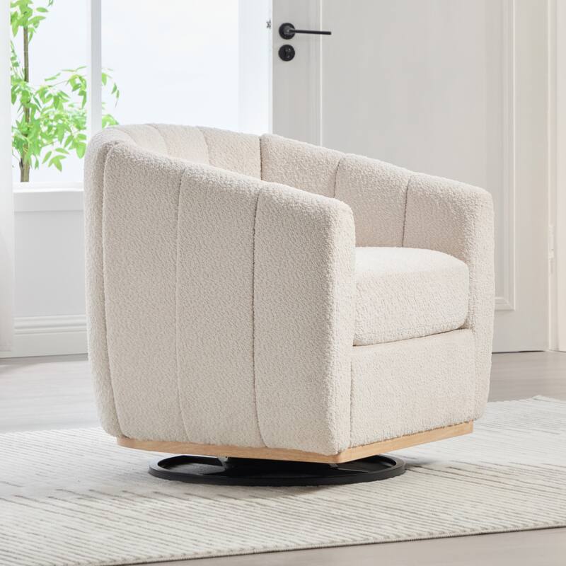 32.3" W Modern Swivel Accent Chair,Chenille Single Sofa Seating