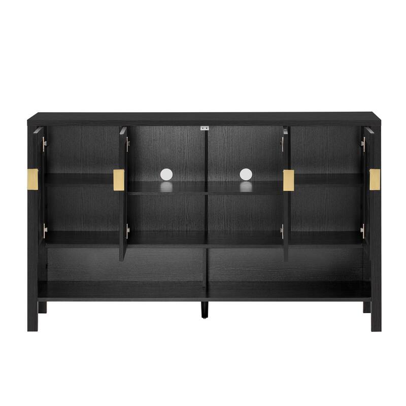 Abrail 4 Doors Storage Sideboard with Open Shelf and Adjustable Shelves