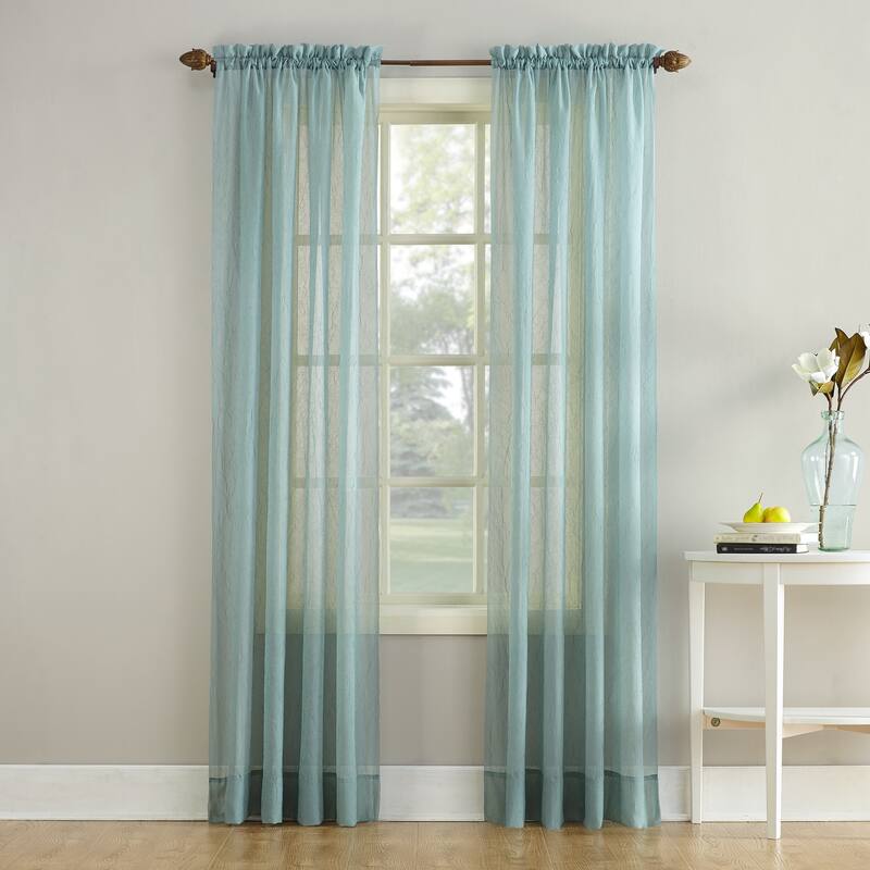 No. 918 Erica Sheer Crushed Voile Single Curtain Panel, Single Panel - 51 x 95 - Mineral