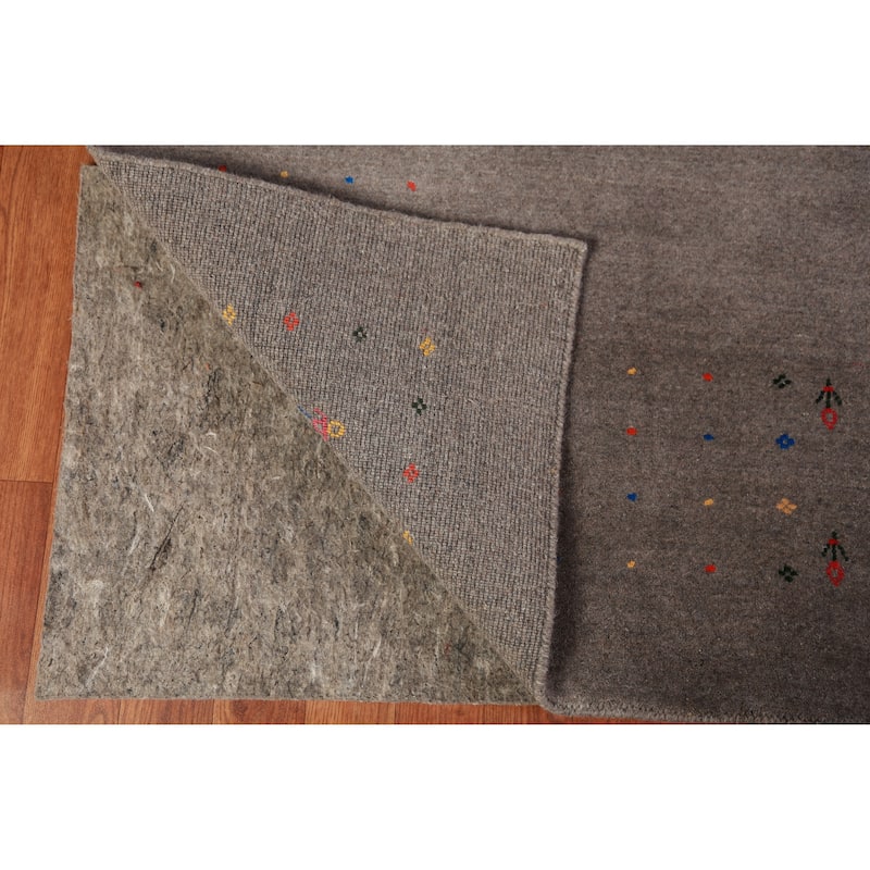 Tribal Gabbeh Indian Area Rug Hand-Knotted Bedroom Wool Carpet - 8'5" x 9'9"