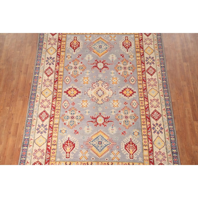 Oriental Kazak Area Rug Hand-Knotted Wool Carpet - 6'7" x 10'2"
