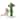 Pecos 21" Modern Jute Cactus Cat Scratching Post with Fuzzy Toy, Green/White