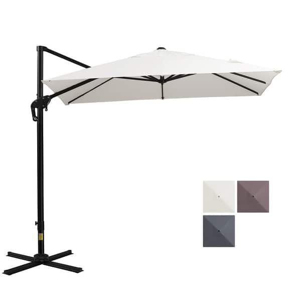 8 ft square aluminum cantilever offset patio umbrella PURPLE LEAF with Base Included, 8ft Outdoor Umbrella with 360° Rotation, Champagne Umbrella for Outdoor Garden Pool, Beige : Patio, Lawn & Garden PURPLE LEAF offers a full range of outdoor umbrellas for any space JEAREY 8-ft Iron Orange Crank