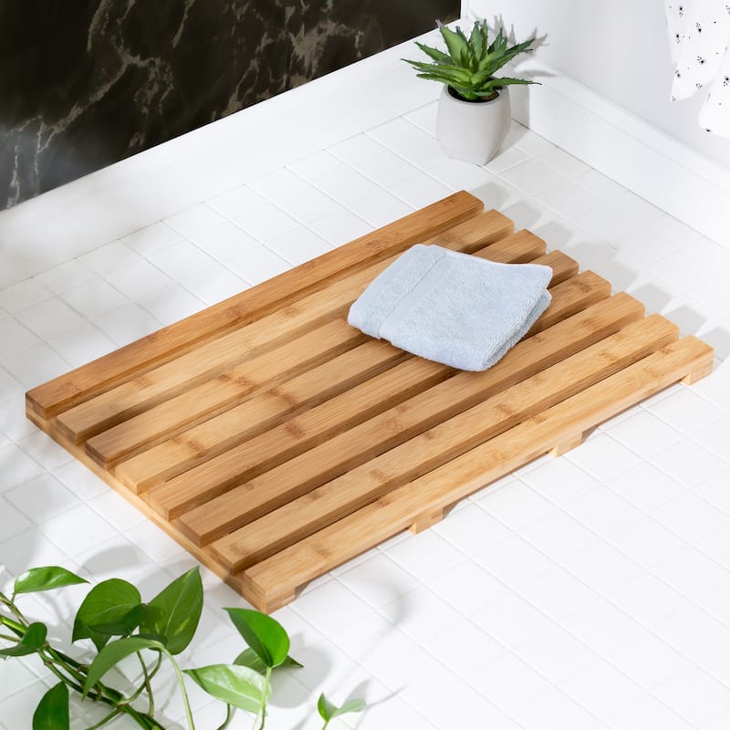 Honey-Can-Do Natural Bamboo Bath Mat