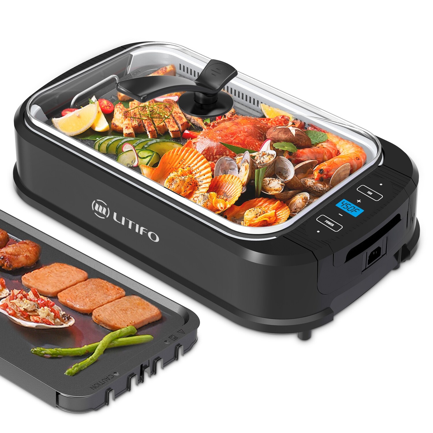 power smokeless grill flat plate