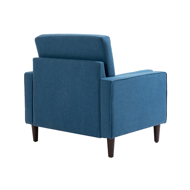 Oversized Accent Chair Linen Club Armchair with Pillows