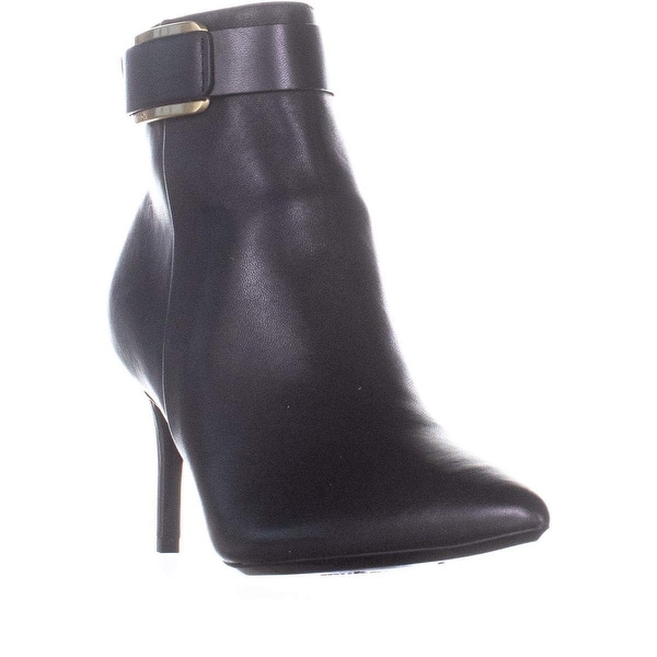 calvin klein black leather booties