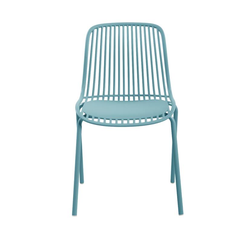 Christopher Knight Home - Eldred Outdoor Weather-Resistant Plastic Dining Chair with Metal Frame