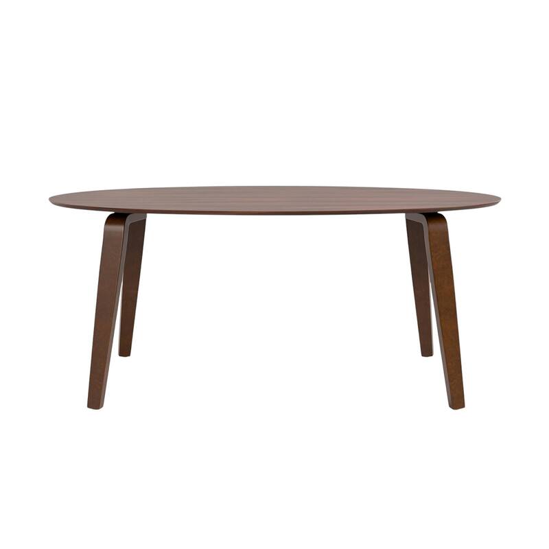 Oval Wooden Mid-Century Modern Dining Table in Walnut