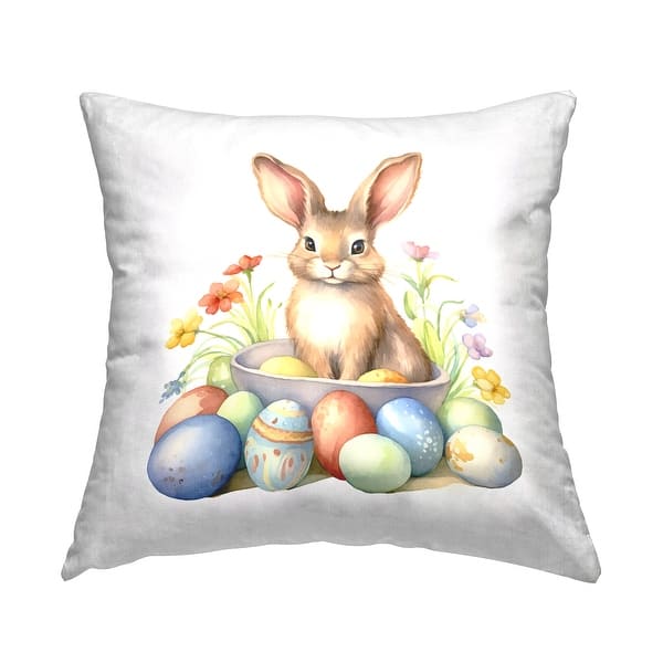 slide 2 of 7, Stupell Easter Bunny & Eggs Decorative Printed Throw Pillow Design by Andrea Haase