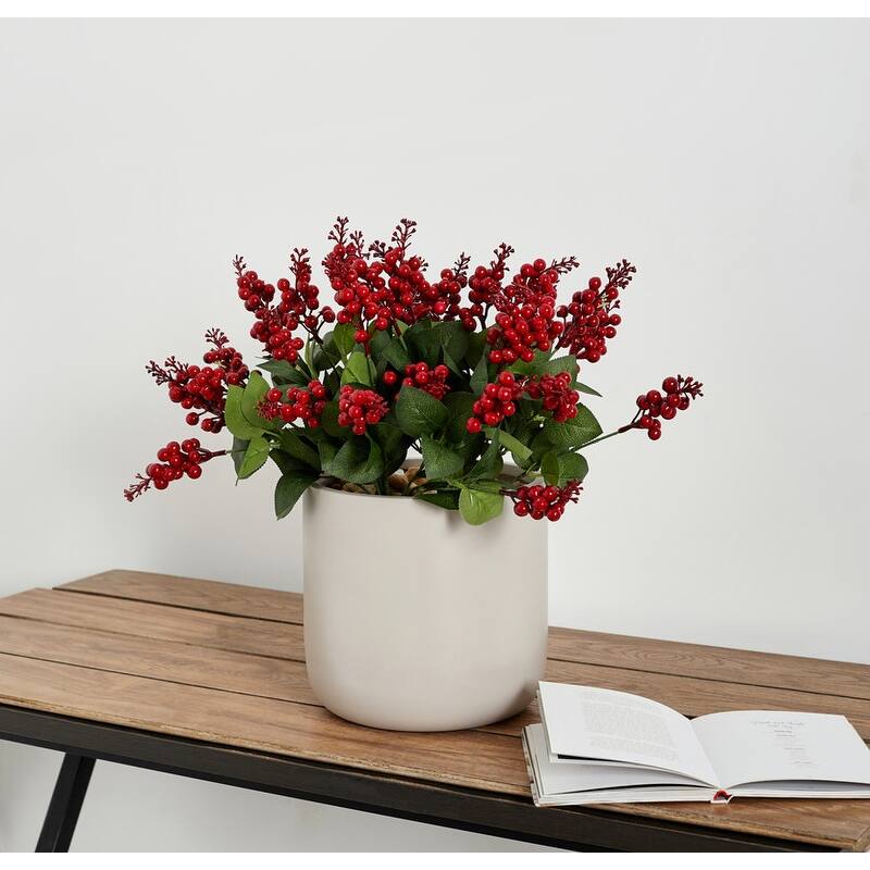 Indoor/Outdoor Large Minimalist Fiberstone Lightweight Cylinder Round Planter Pot - 12, 9 in