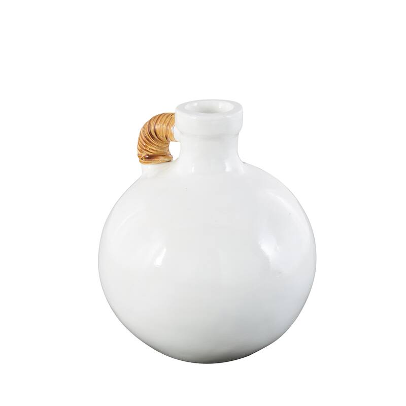 Blue Metal Ombre Decorative Vase with Brown Accents