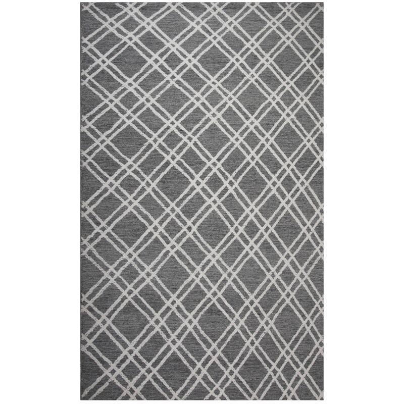 Alora Decor Weston Hand-tufted Geometric Wool Rug - Grey - 7'9" x 9'9"