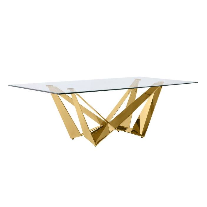 Best Quality Furniture D402/3-SC330-7 Dining Set with 94" 15mm Glass with Bevel