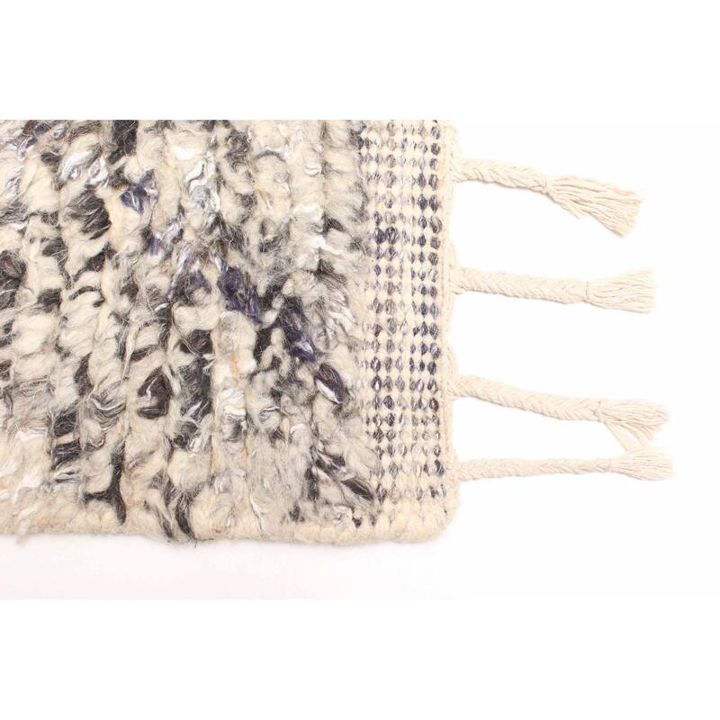 ECARPETGALLERY Hand-knotted Tangier Dark Grey Wool Rug - 5'1 x 8'2