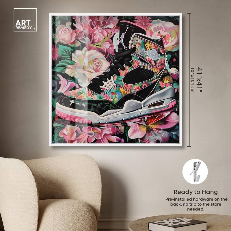Hidden in Floral Bloom Sneaker Shadowbox by Art Remedy