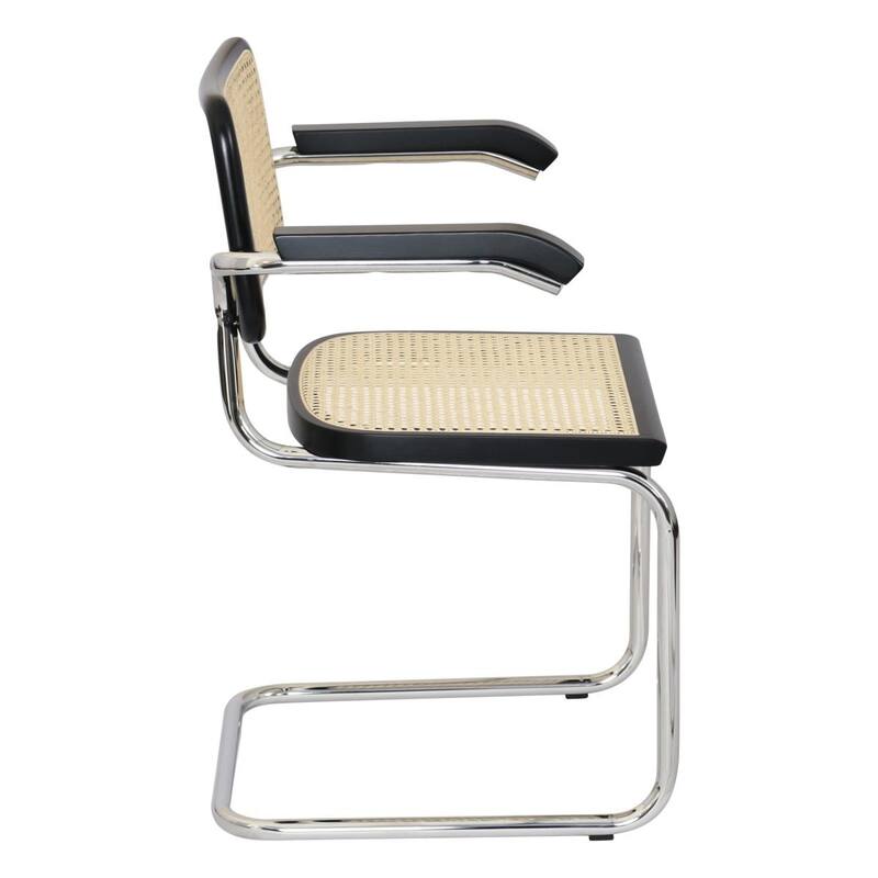 Breuer Chair Company Marcel Breuer Cesca Cane Cantilever Armchair Arm Chair w/ Chrome Steel Frame (Various Wood & Cane Colors)