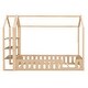 preview thumbnail 11 of 62, Floor Bed House Bed Fence-shaped Guardrail Frame Creativity House Bed with Fence and Detachable Storage Shelves
