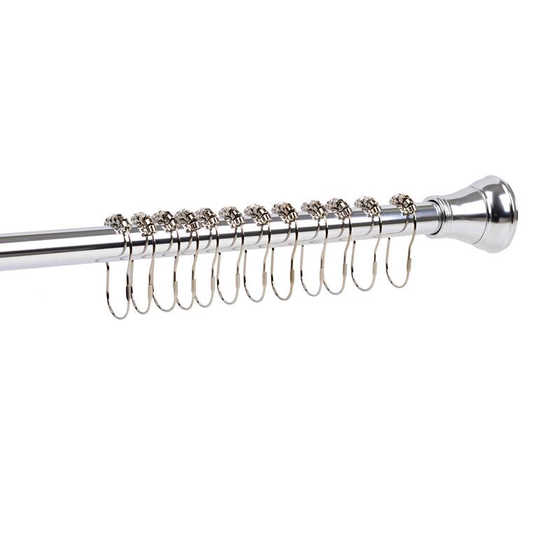 Utopia Alley Rust Resistant Shower Curtain Rings for Bathroom - Set of 12, Polished Chrome - Polished Chrome