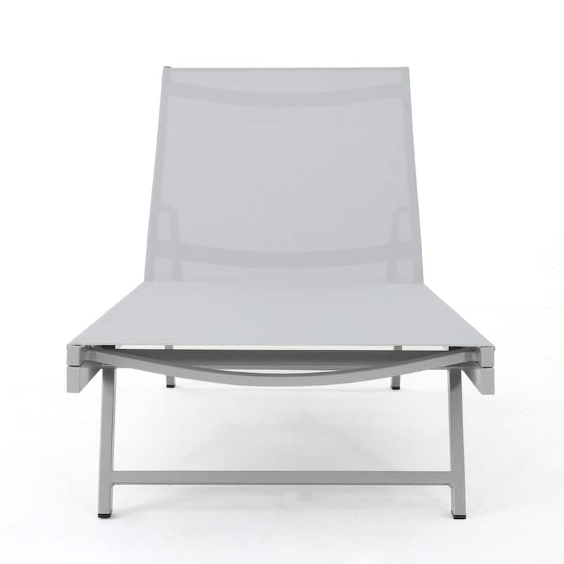 Outdoor aluminum frame mesh chaise lounge chair