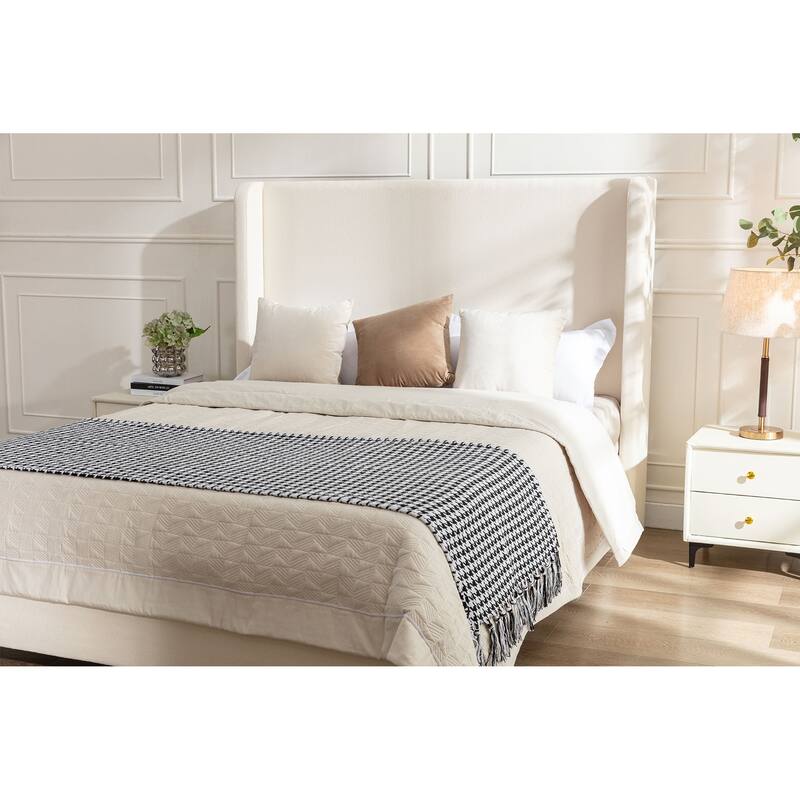 Tall Headboard Upholstered Bed Elegant Simplicity Bedroom Bed