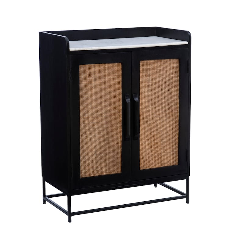 Spence Wooden Bar Cabinet with Marble Top