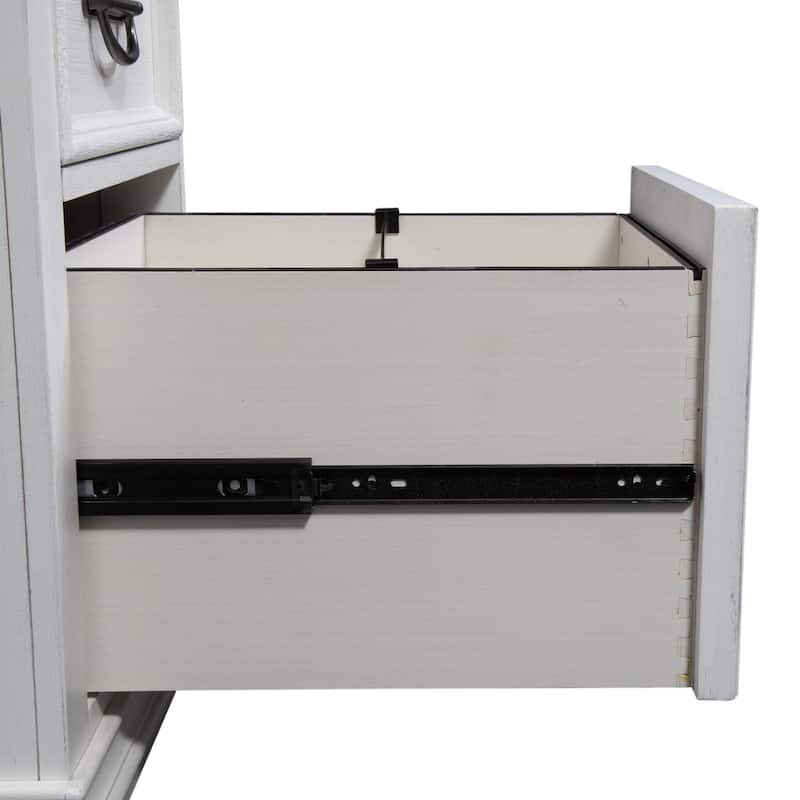 Allyson Park Wirebrushed White Charcoal L Shaped Desk Set