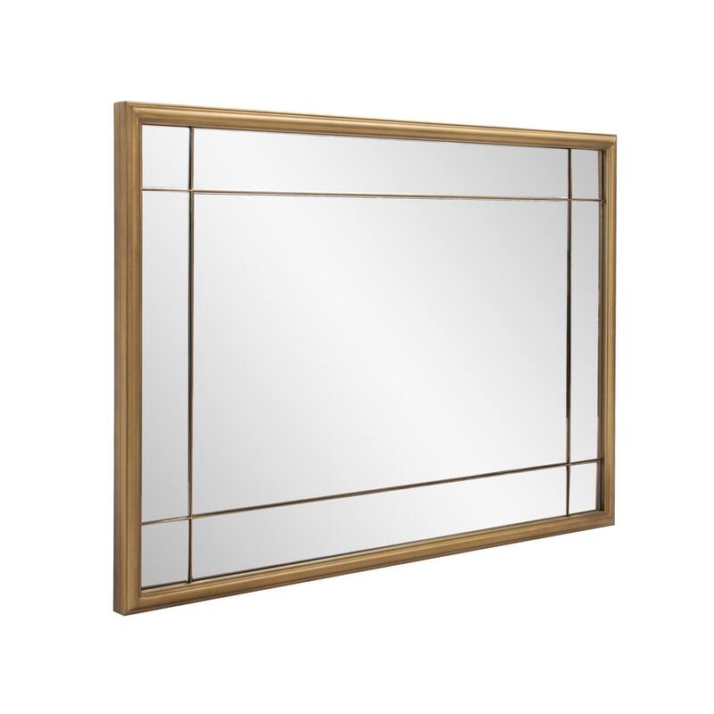 Allan Andrews Brass Metal French Panel Framed Vantiy and Wall Mirror - 36"H x 24"W