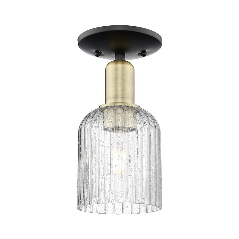 Innovations Lighting 716-1C-11-5 Bridal Veil Semi-Flush Bridal Veil 5" - Black Antique Brass / Seedy