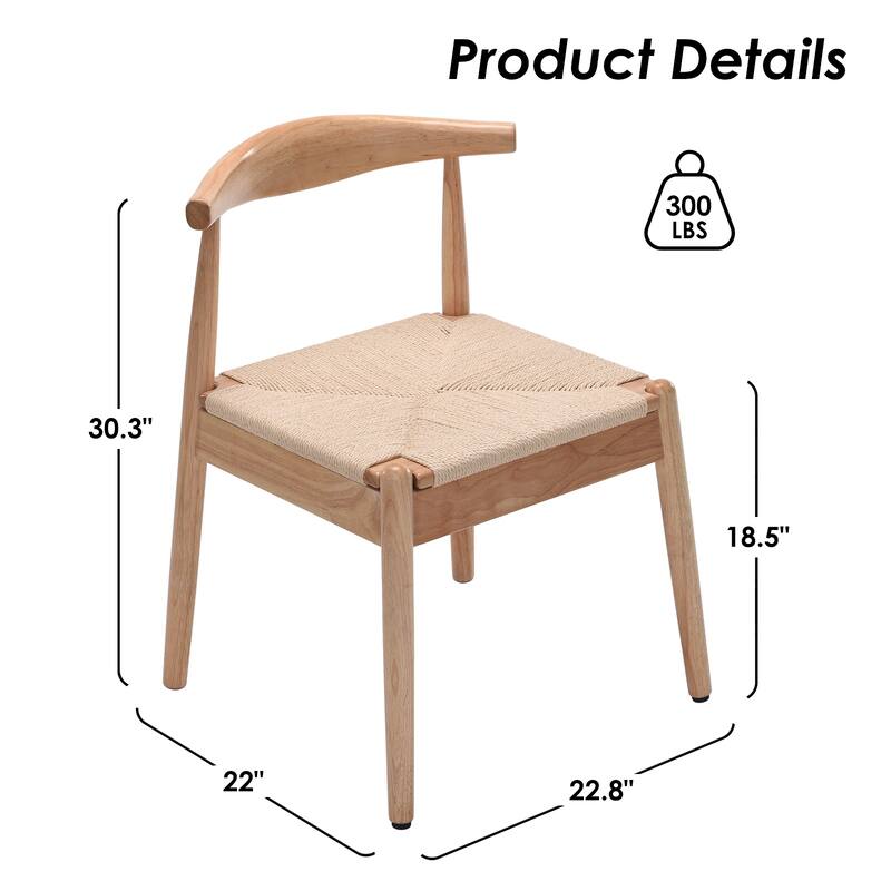 Natural Beige Dining Chair Set of 2 Side Chair Office Chair Meeting Room Chairs with Curved Backrest