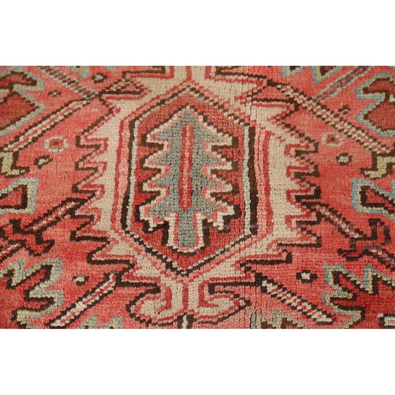 Medallion Heriz Persian Vintage Rug Handmade Traditional Wool Carpet - 9'4"x 13'2"