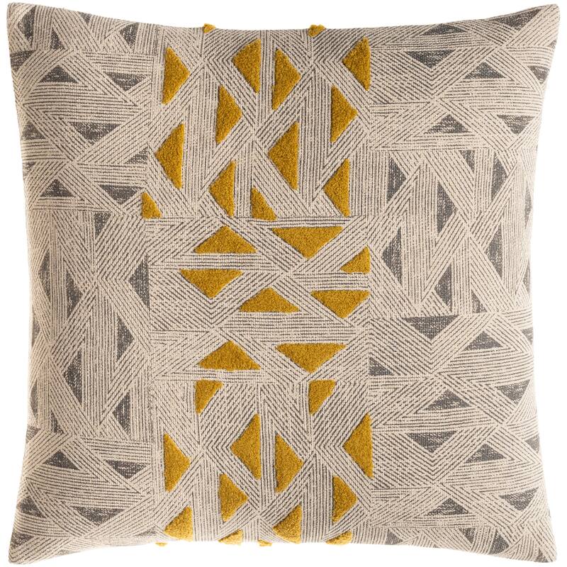 Suno Modern Embroidered and Screen Printed Throw Pillow - 18"H x 18"W - Cover Only