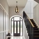 preview thumbnail 21 of 28, LALUZ Modern 4-Light Black Gold Chandelier Lantern Pendant for Kitchen Island Dining Room