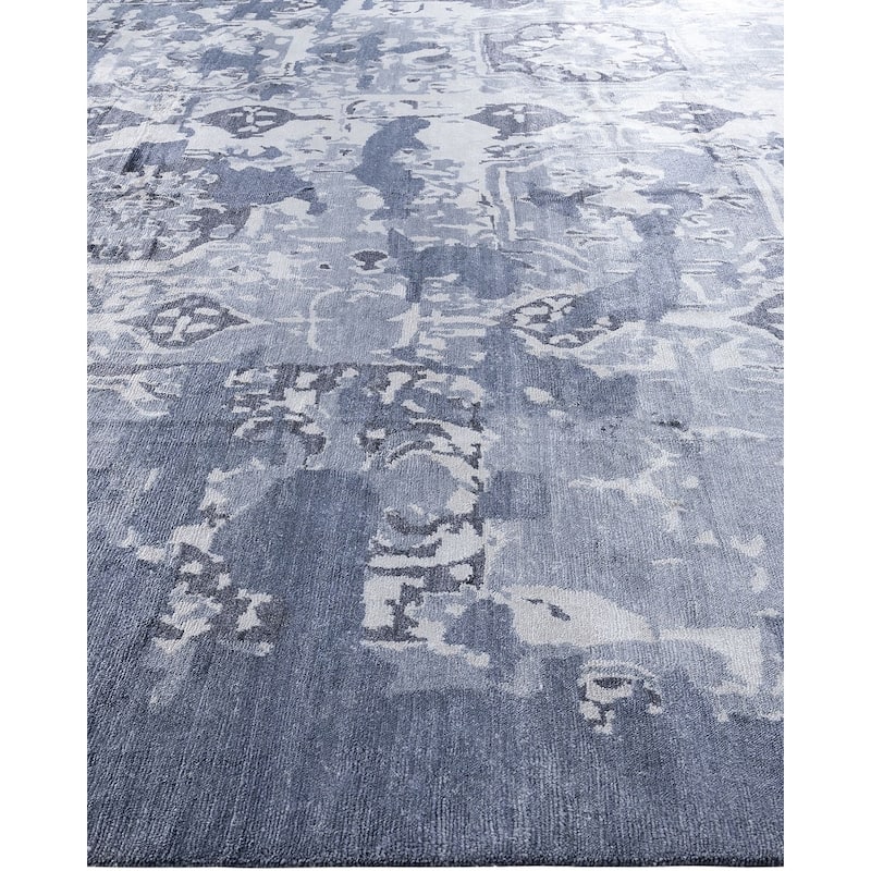 Modern One-of-a-Kind Hand-Knotted Area Rug - Ivory, 9' 3" x 12' 3" - 9' 3" x 12' 3"