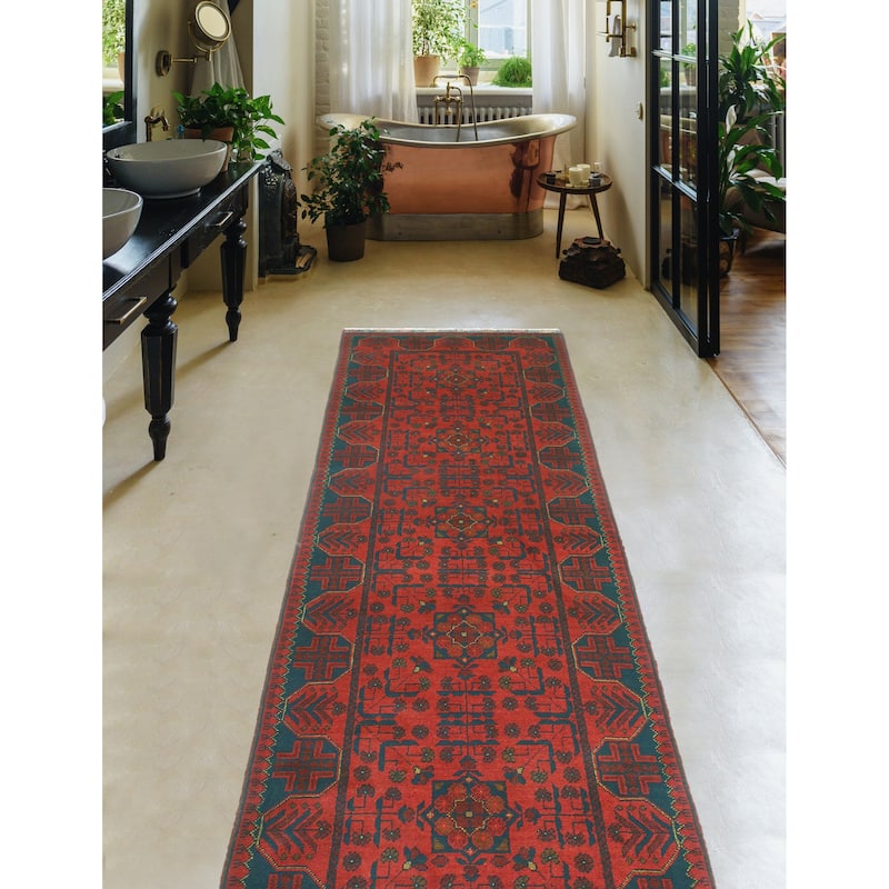 Khal Mohammadi Vingon Red/Navy Runner - 2'8" x 9'9"